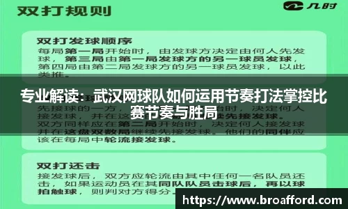 专业解读：武汉网球队如何运用节奏打法掌控比赛节奏与胜局