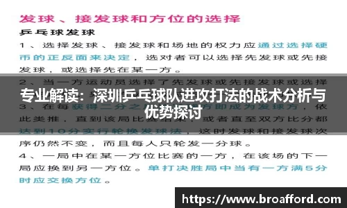 专业解读：深圳乒乓球队进攻打法的战术分析与优势探讨